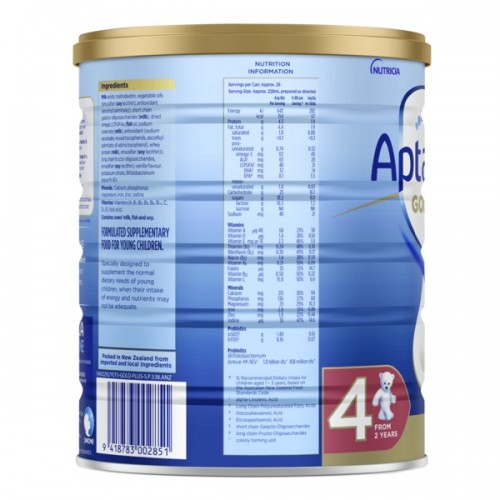 Aptamil Gold+ 4 Junior Nutritional Supplement Milk Drink From 2 Years 900g Aptamil Gold+ 4 Junior Nutritional Supplement Milk Drink From 2 Years 900g