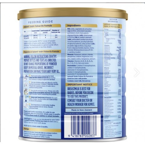 Aptamil Gold+ 2 Baby Follow-On Formula From 6-12 Months 900g Aptamil Gold+ 2 Baby Follow-On Formula From 6-12 Months 900g